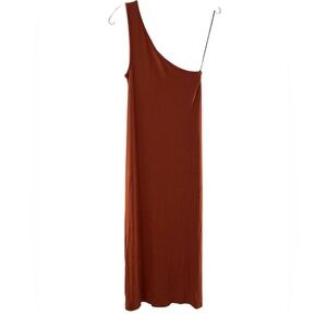 41 Hawthorn One Shoulder Ribbed Midi Dress L
